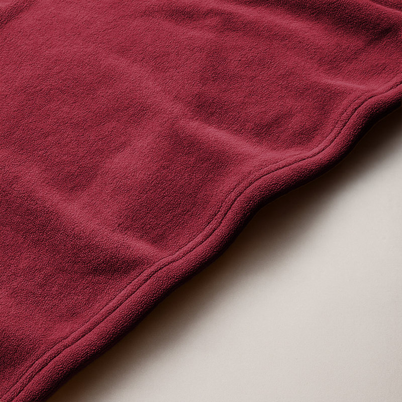Fairmont Park Solid Color Lightweight, Warm Breathable, Soft Sherpa Fleece Blanket, Burgundy, Single 150cm x 130cm