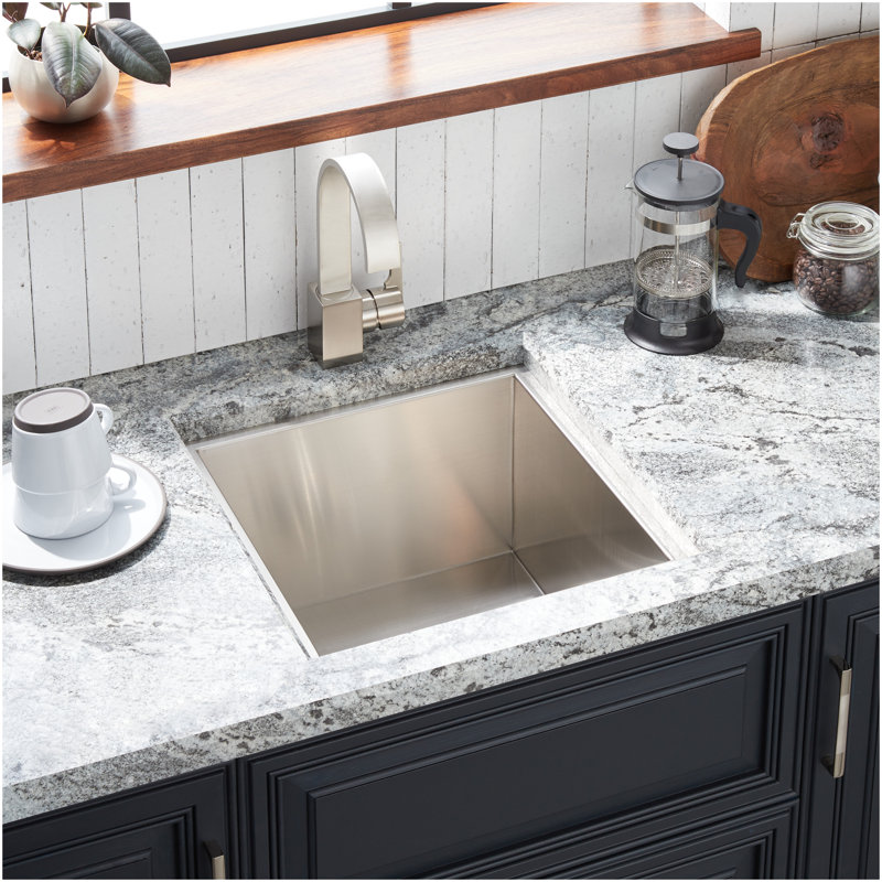 18" Sitka Stainless Steel Dual-Mount Prep Sink - Drop-In or Undermount