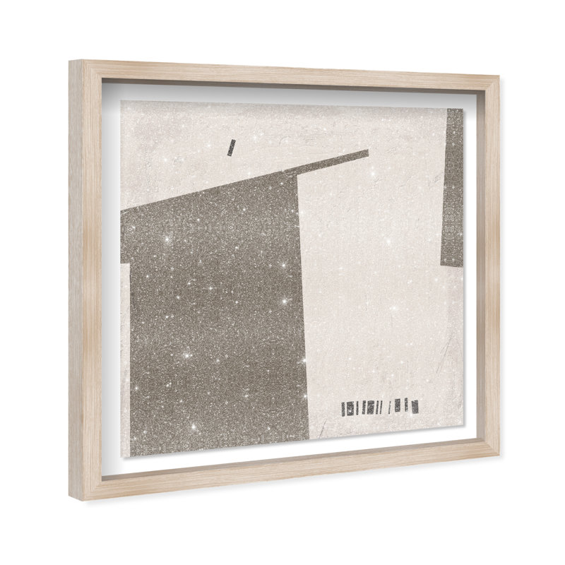 Structural Shadowbox Abstract Print by Oliver Gal, Black Frame, 12 x 12, 17.5"H x 17.5"W, Natural Oak Shadowbox