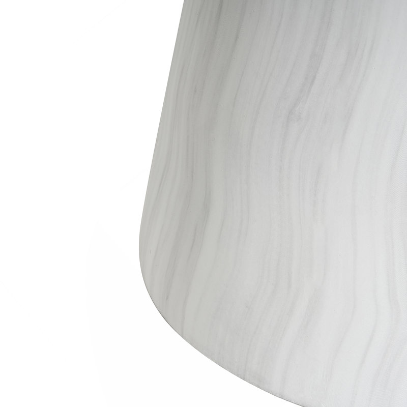 Outdoor Travertine Side Table, Patio Table, 18.05" H x 15.05" W x 15.05" D, White