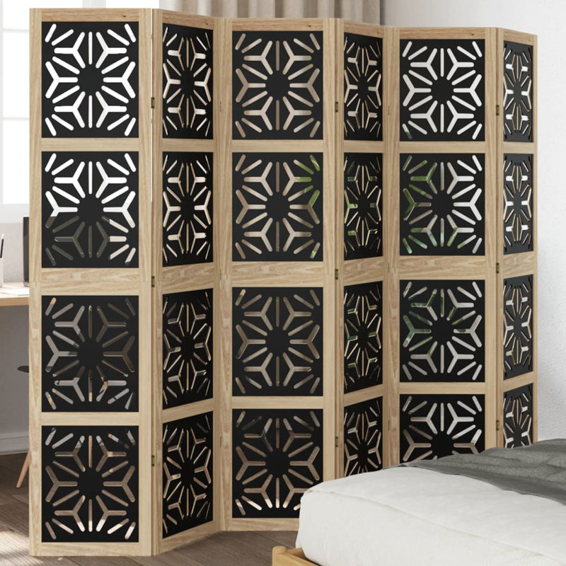 Cellestine Solid Wood Accent Room Divider, 180cm H x 215cm W