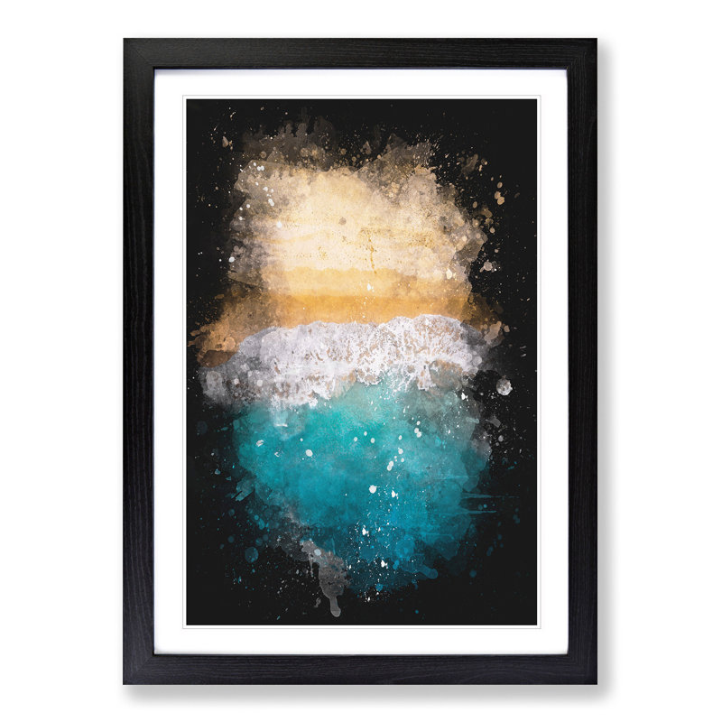'Beach in Australia' - Picture Frame Graphic Art Print, Black Framed, 63cm H x 45cm W x 2cm D