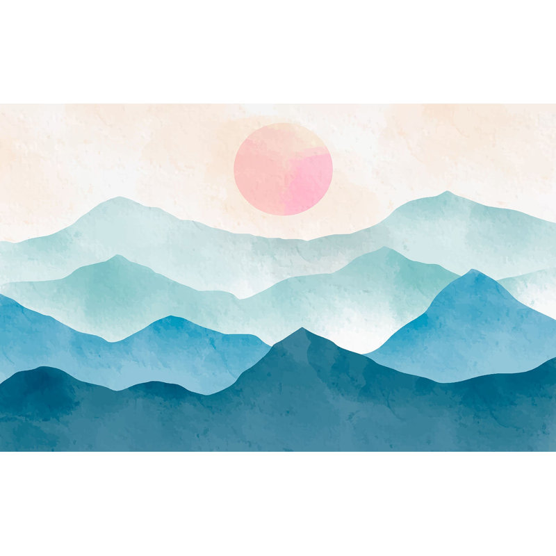 Murale pelez et collez de qualité supérieure - Misty Mountain Sunrise, L 108 po x l 150 po