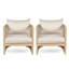 Chaise longue d'extérieur en bois tissé avec coussins Brecht