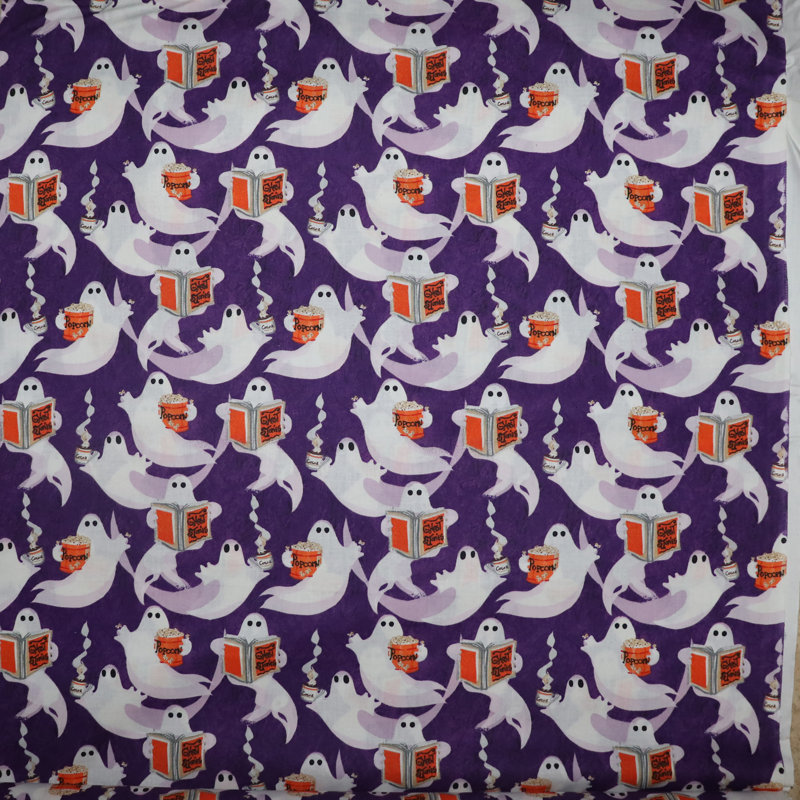 4_Ghosts Purple Halloween Table Runner,  120" L x 12" W