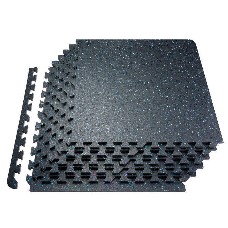 25 PCS 0.56" Thick Gym Floor Mats, 24" x 24" EVA Foam & Rubber Top Interlocking Workout Floor Mats