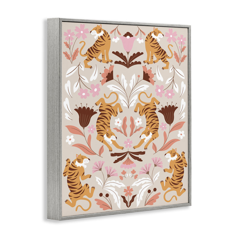  Reproduction d'art giclée sur miroir par Boho Tigers par Angela Nickeas, H 30 po x l 24 po, Estampe numérique Farmhouse
