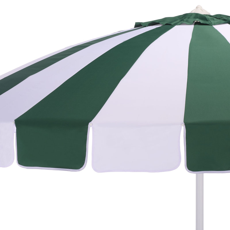 Parasol à manivelle 9 pi Buti, Vert chasseur rayé