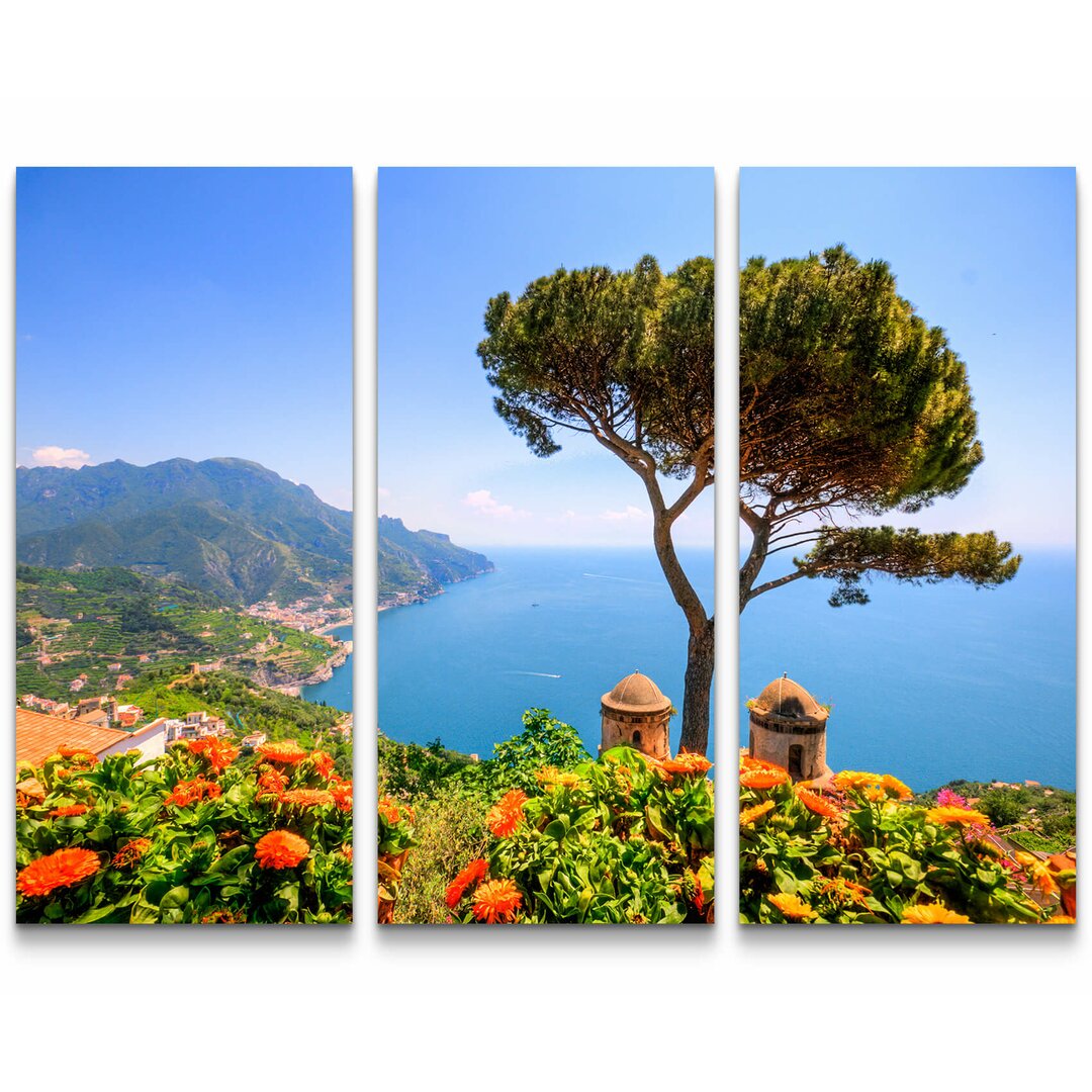 3-tlg. Leinwandbilder-Set Ravello an der italienischen Amalfiküste