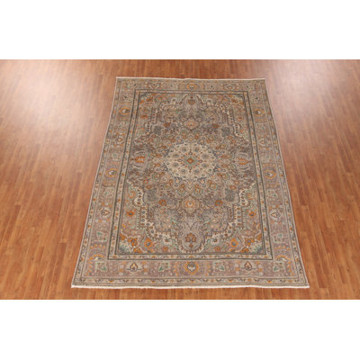 Tapis traditionnel brun fait à la main 8 x 11