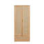 Sumayah Two-door Wardrobe With Natural Rattan Doors