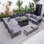 Berdene Wicker 9 - Person Garden Lounge Set with Cushions