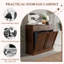 Armoire poubelle à double basculement 15 gallons, finition texturée, rangement caché pour les déchets de cuisine et de salon - noyer-122720882