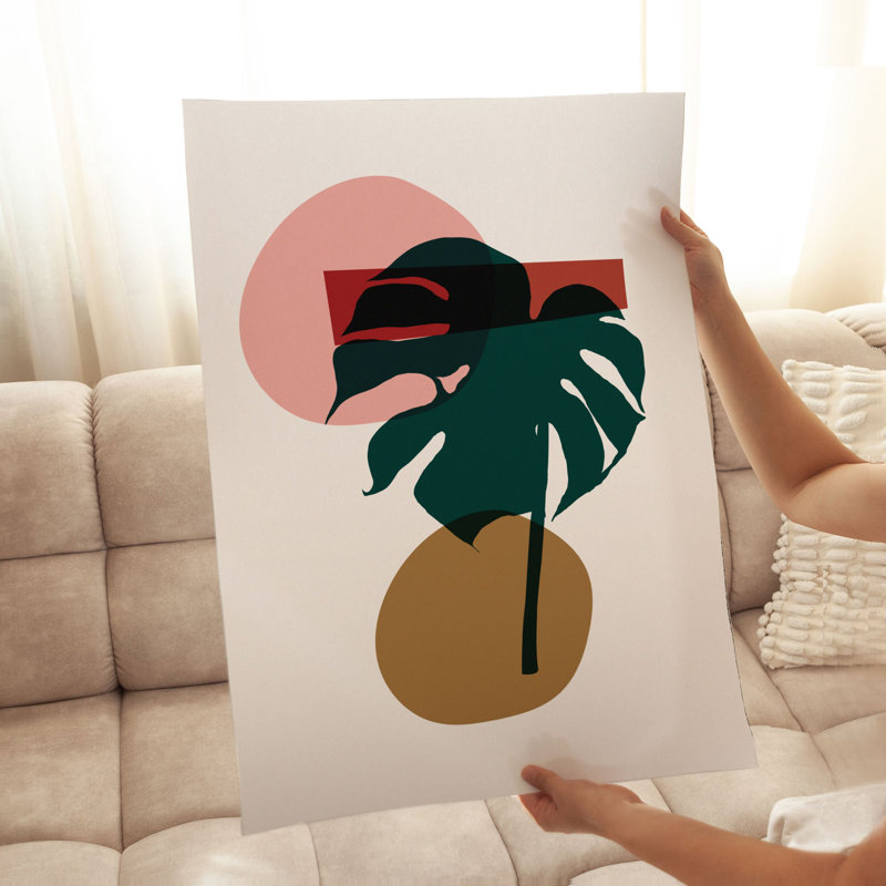 «Botanical Monstera Leaf III», reproduction d'art sans cadre, H 14 po x l 11 po
