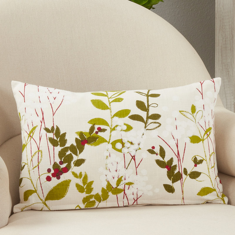 Noël Jardin Collection Cotton Throw Pillow, Down Blend