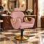 Fauteuil de barbier inclinable de luxe, fauteuil de salon hydraulique réglable en hauteur, fauteuil de coiffeur pour salon de coiffure - Rose-1170792337