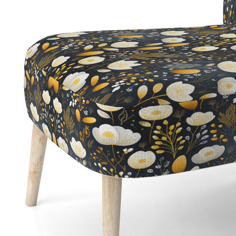 Motif floral artistique - chaise d'appoint rembourrée de style campagnard, chaise d'appoint rustique à motif floral