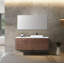 Meuble-lavabo en contreplaqué de noyer naturel Orsa
