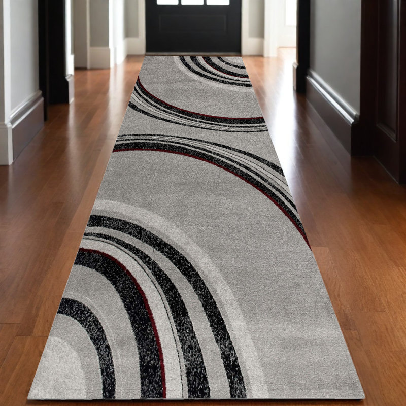 Tapis de couloir 10 pi gris et noir