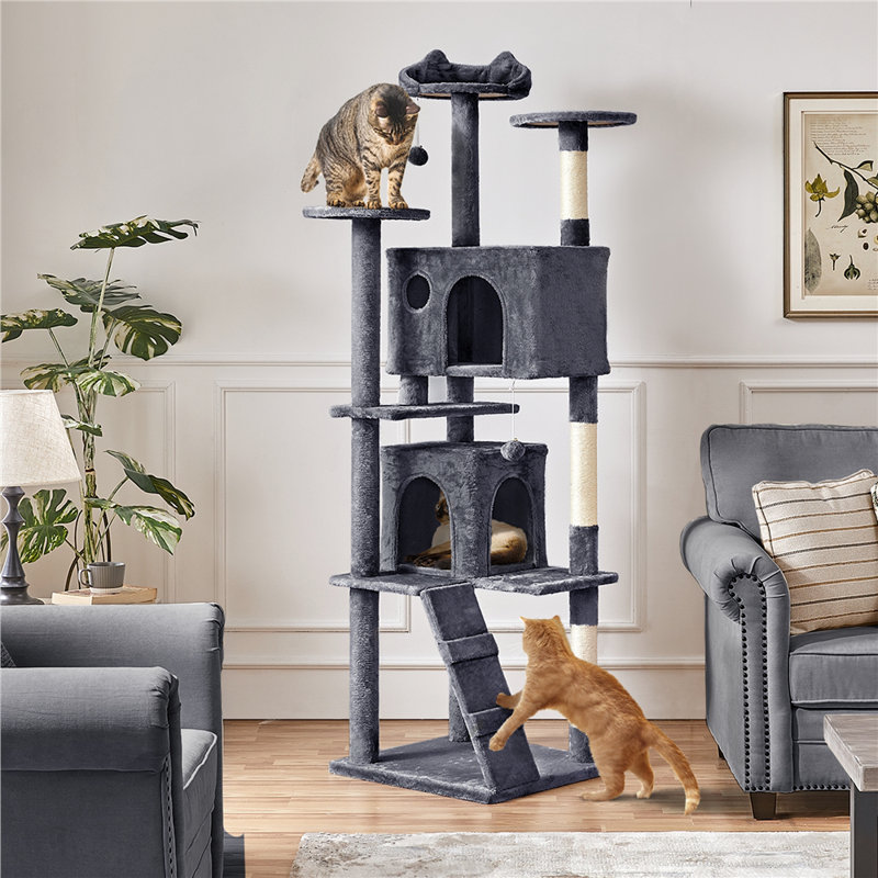 Arbre à chat H 80 po Harlsden, Gris foncé