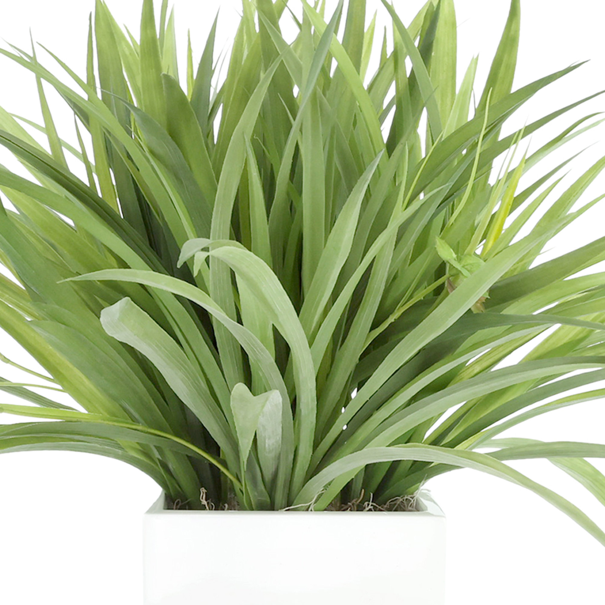 Faux Grass Plant in Fiberstone Pot