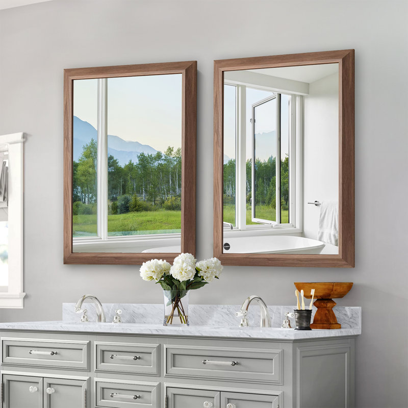 Miroir horizontal / vertical antirouille pour salle de bain, chambre à coucher, salon, salle à manger et vestibule