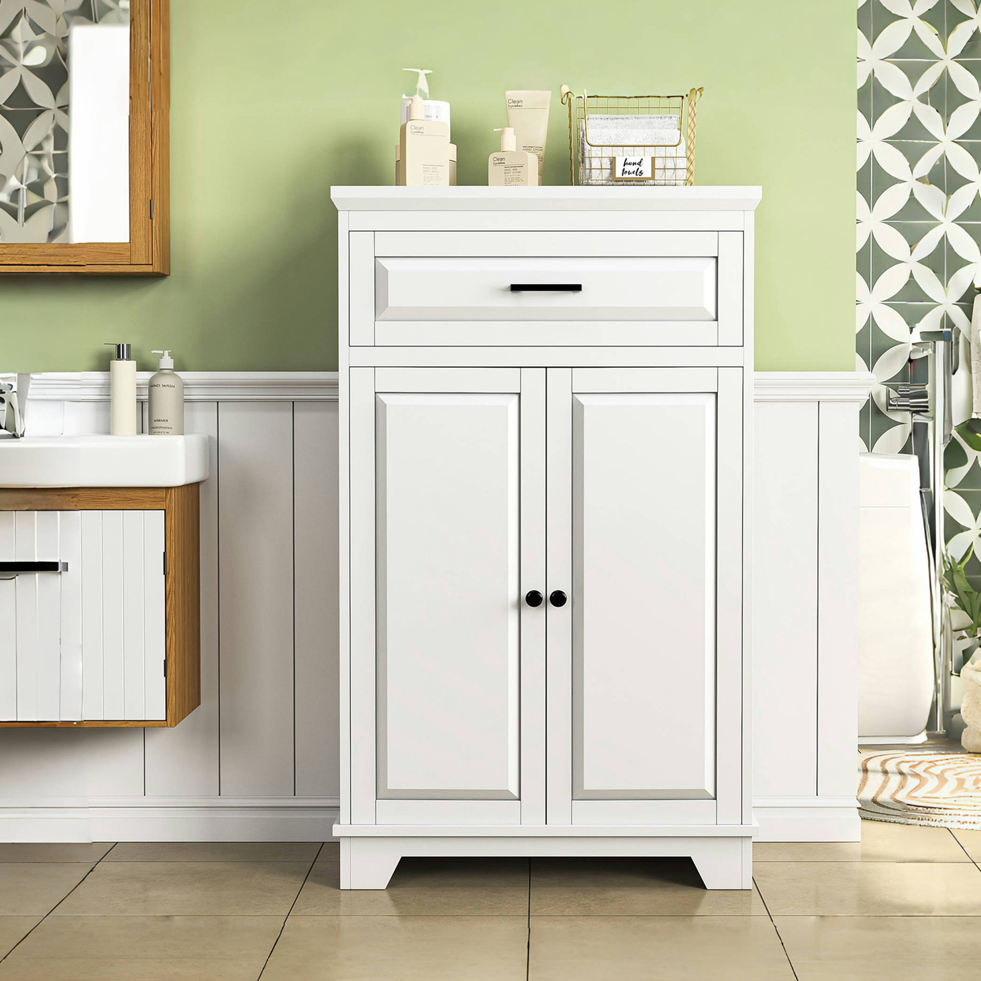 Winston Porter Freestanding Bathroom Cabinet, Bathroom Storage Cabine ...