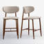 Tabouret de comptoir moderne rembourré avec dossier et structure en métal massif (ensemble de 2)-43407562-42689843