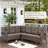 Serita Trym 100" Wide Outdoor PE Wicker Patio Sectional With Cushions With Ottomans-2036036322