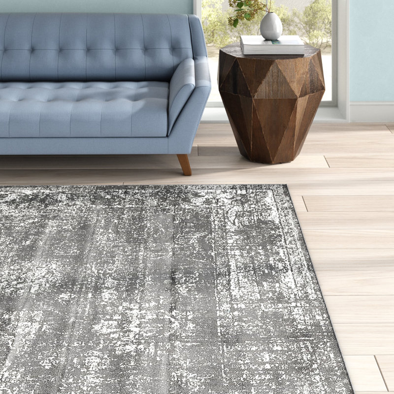 Brandt Floral Area Rug, Rectangle 7'1" x 10', Yes, Dark Gray