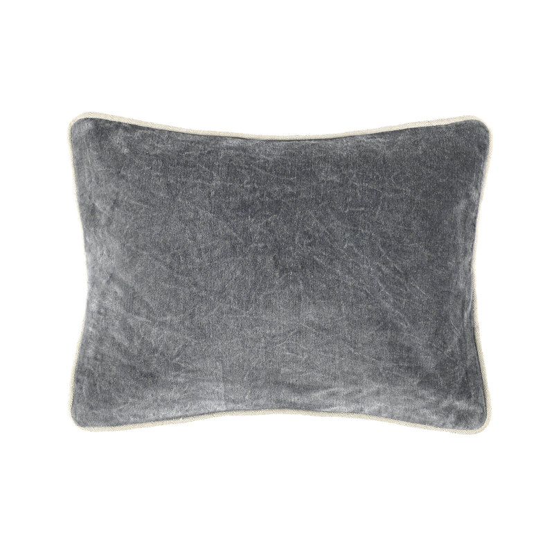 Goodall Reversible Throw Pillow, Rectangle 14"H x 20"W, Dark Gray