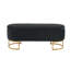 Banc de rangement ovale en velours l 45,6 po avec pieds en métal doré, repose-pieds rembourré
