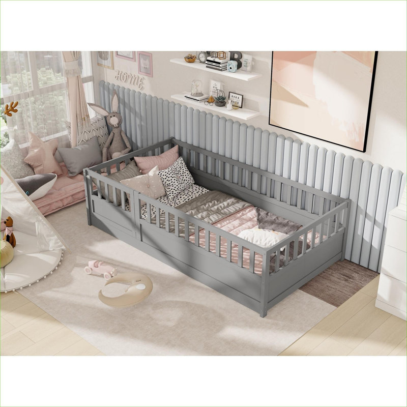 Lit pour enfant Montessori, Twin, Grey