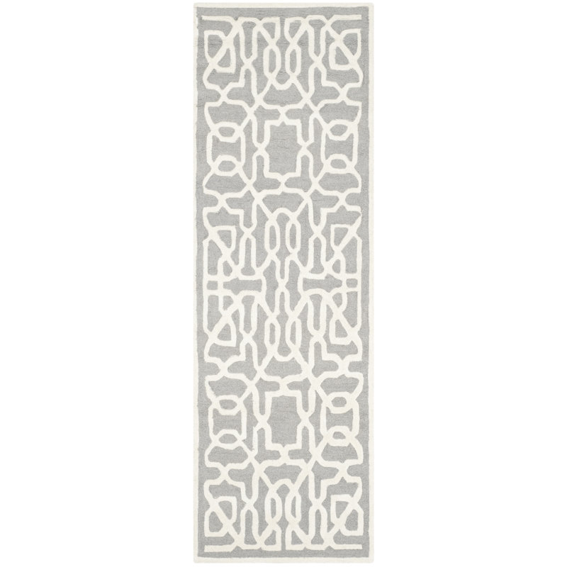 Cannen Hand Tufted Wool Geometric Rug, Runner 2'6" x 8'