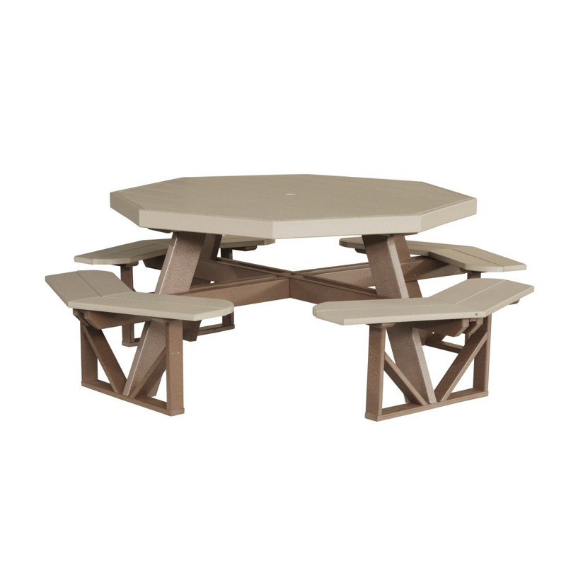 Table de pique-nique Hesiodos, Bois vieilli, Brun châtaigne