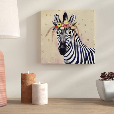 " Klimt Zebra II " by Victoria Borges Painting Print