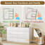 Commode moderne à 8 tiroirs pour la chambre à coucher, commode blanche 47 po, commode de rangement ultrabrillante pour le salon, le couloir, le vestibule