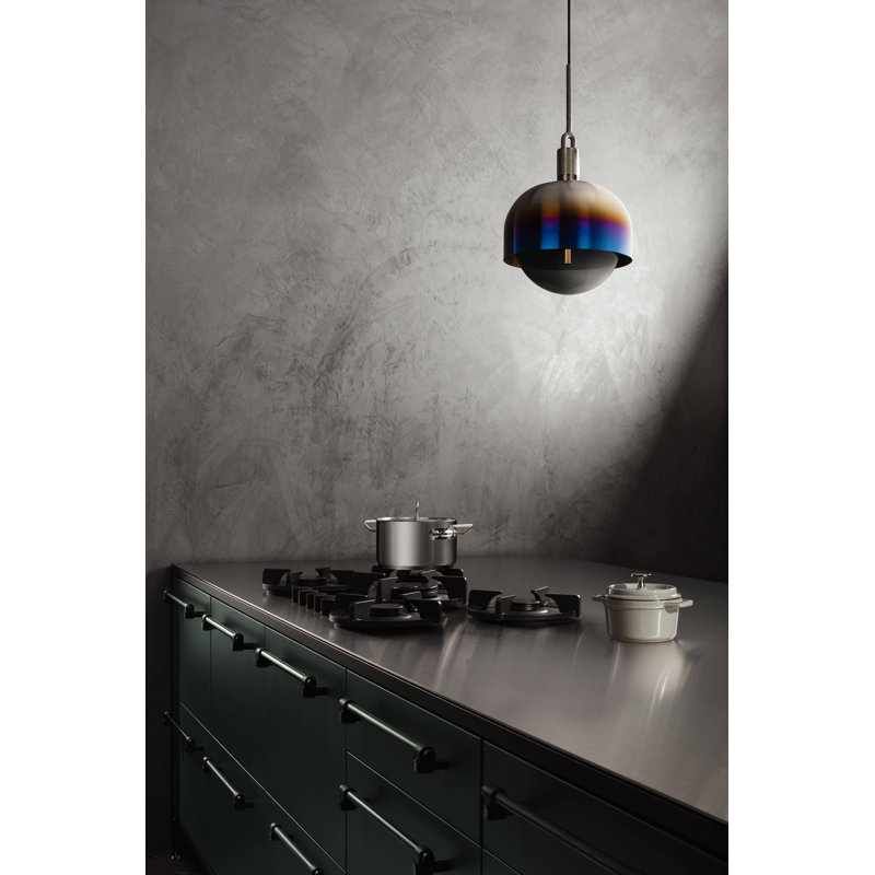 1 - Light Pendant, Smoked/Burnt Steel