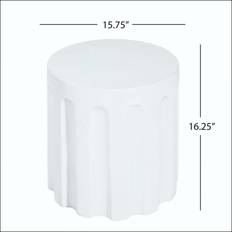 Table d'appoint extérieure en béton cylindrique, table de bout intérieure MGO