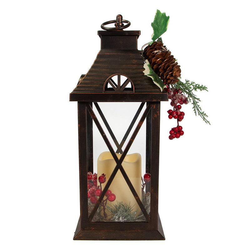 13.75'' H Plastic / Acrylic Tabletop Lantern with Candle Included