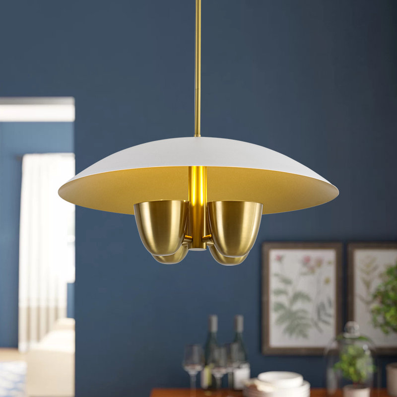 Ultra-Modern 4-Light Flat Dome Pendant
