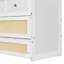 Lit escamotable pleine grandeur avec grands tiroirs de rangement, armoire de lit murale peu encombrante avec design en rotin et capacité de poids de 350 lb, lit pliable classique-812339665