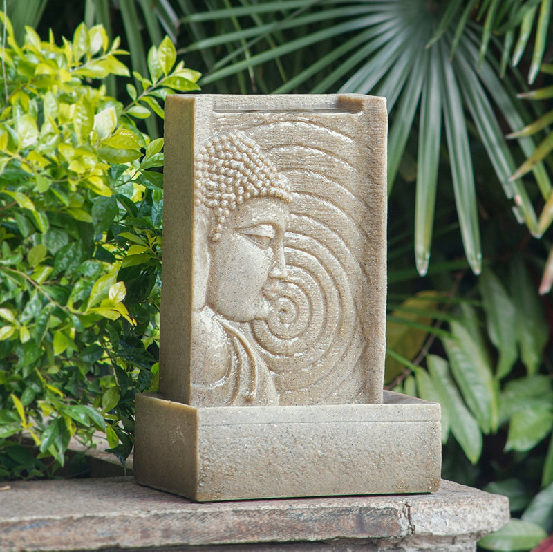 Fontaine de Bouddha d'intérieur 9 po x 6,5 po x 14 po, fontaine de table en polyrésine avec lumière DEL