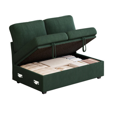 Causeuse sans accoudoir pour canapé-lit modulaire, vert