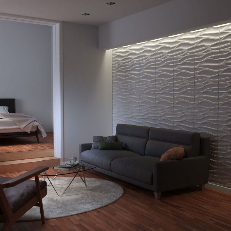 19.625" x 19.625" 3D Wall Panel in White (10-pack)