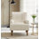Fauteuil rembourré confortable de style moderne avec velours côtelé large de 2 pouces Wale, pieds en bois massif de 9 pouces
