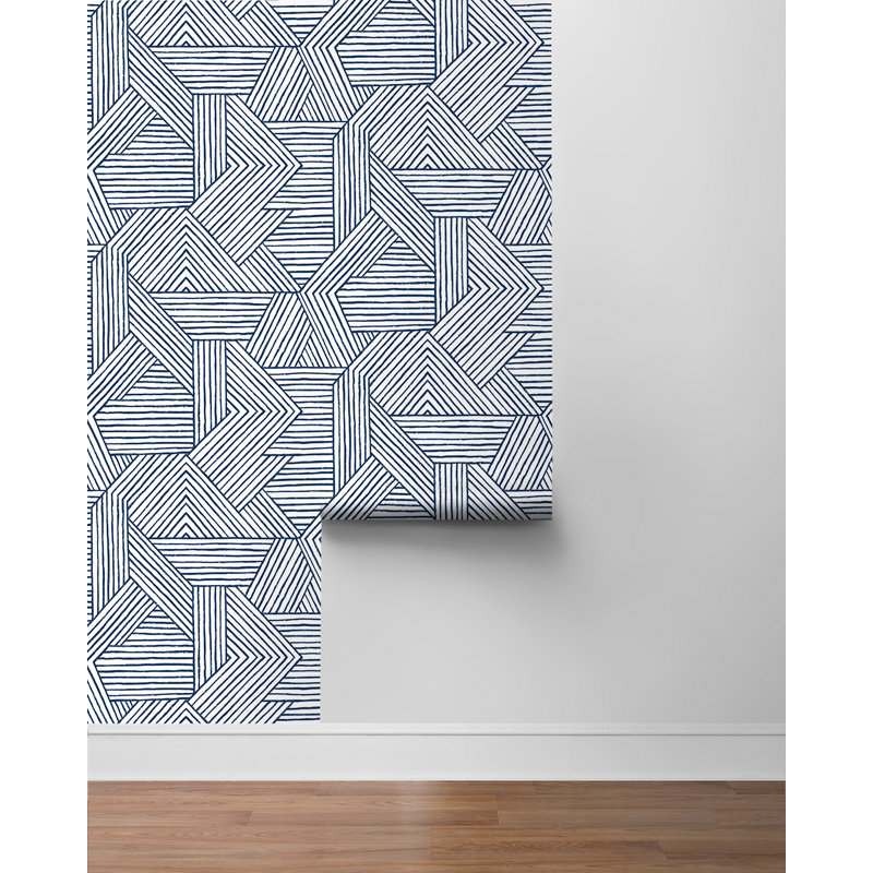 Vinyl Peel & Stick Wallpaper Roll, Navy Blue