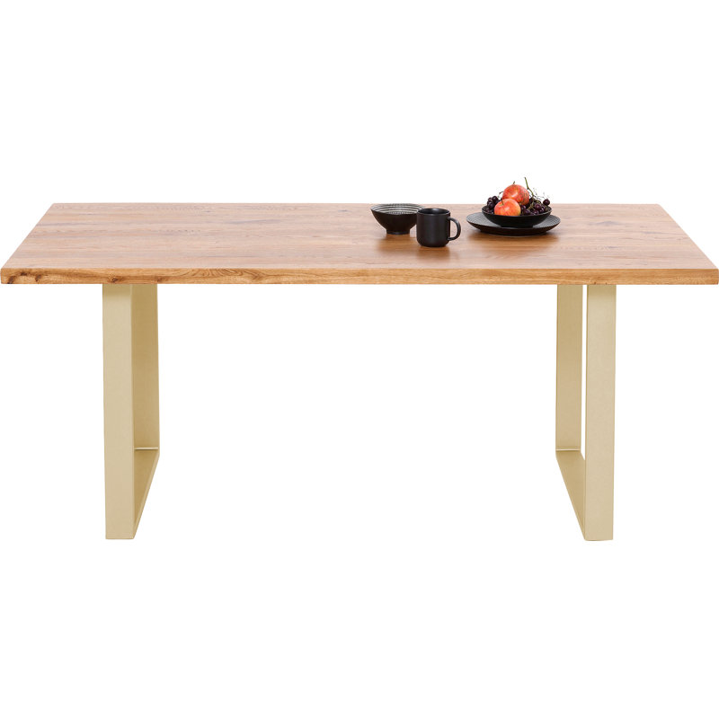 Table Jackie Oak, Brass, 76cm H x 160cm L x 80cm W