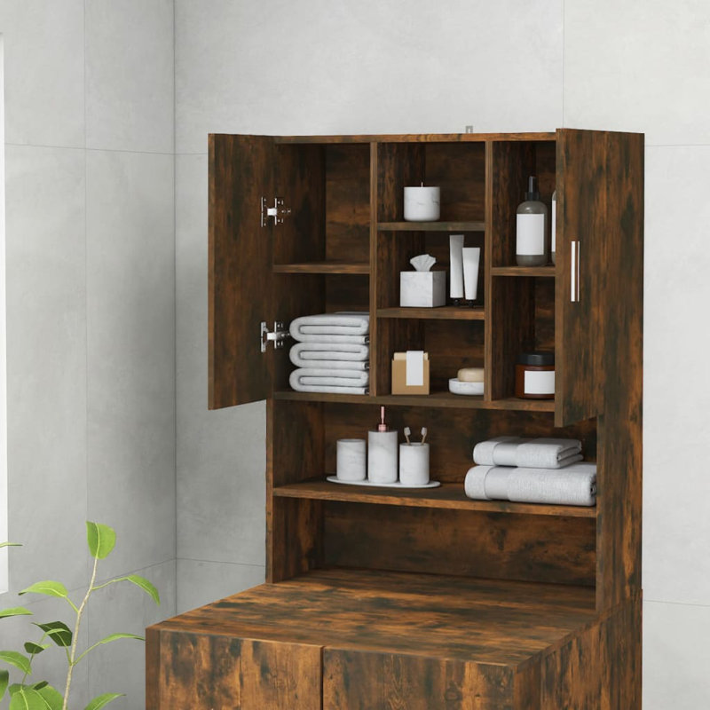 Awan Washing Machine Cabinet 70,5x25,5x90 cm, Smoked Oak