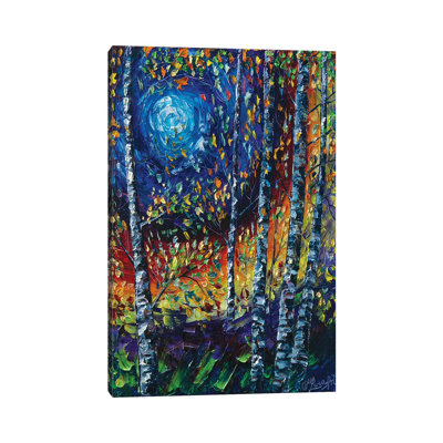 Moonlight Sonata With Aspen Trees by Lena Owens - Painting on Canvas